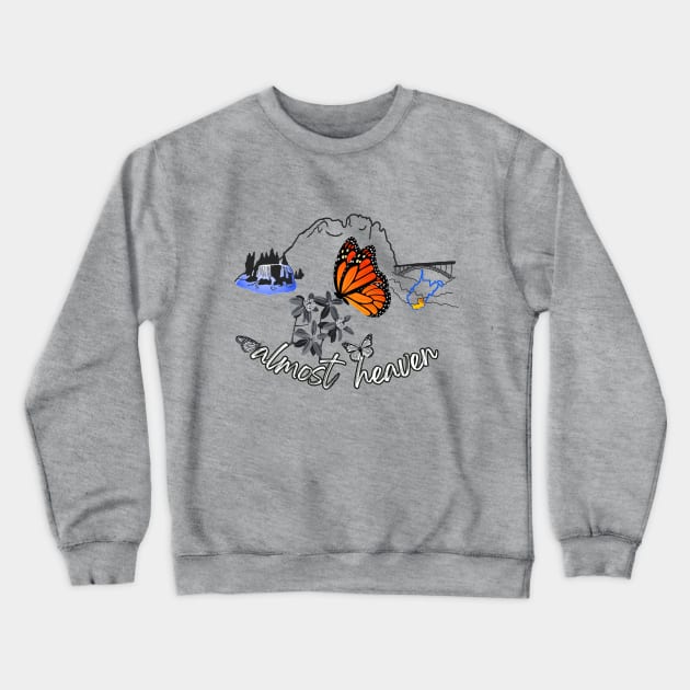 West Virginia Butterfly Crewneck Sweatshirt by BisKitsNGravy